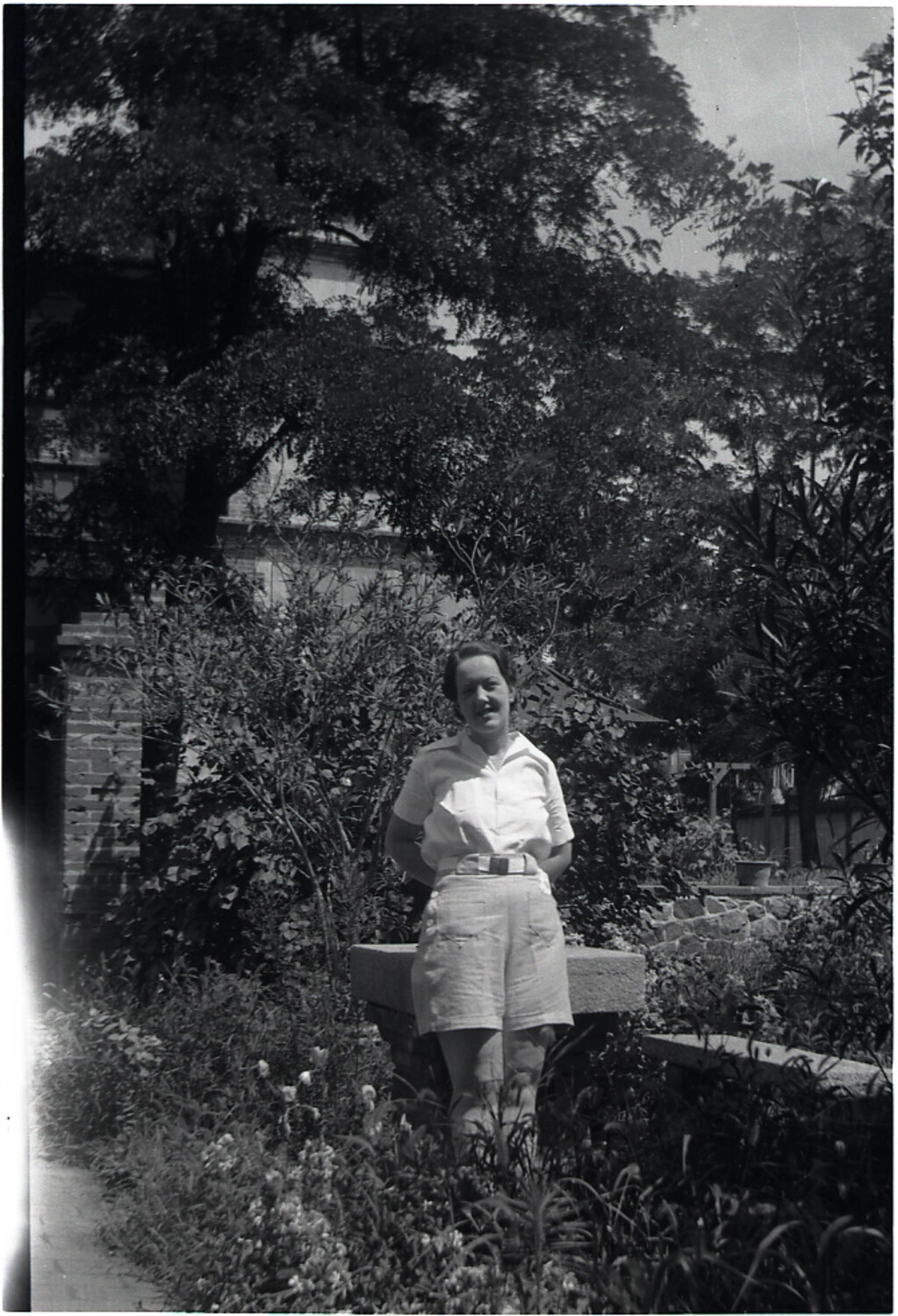 Portrait of a Western Woman in a Garden, China