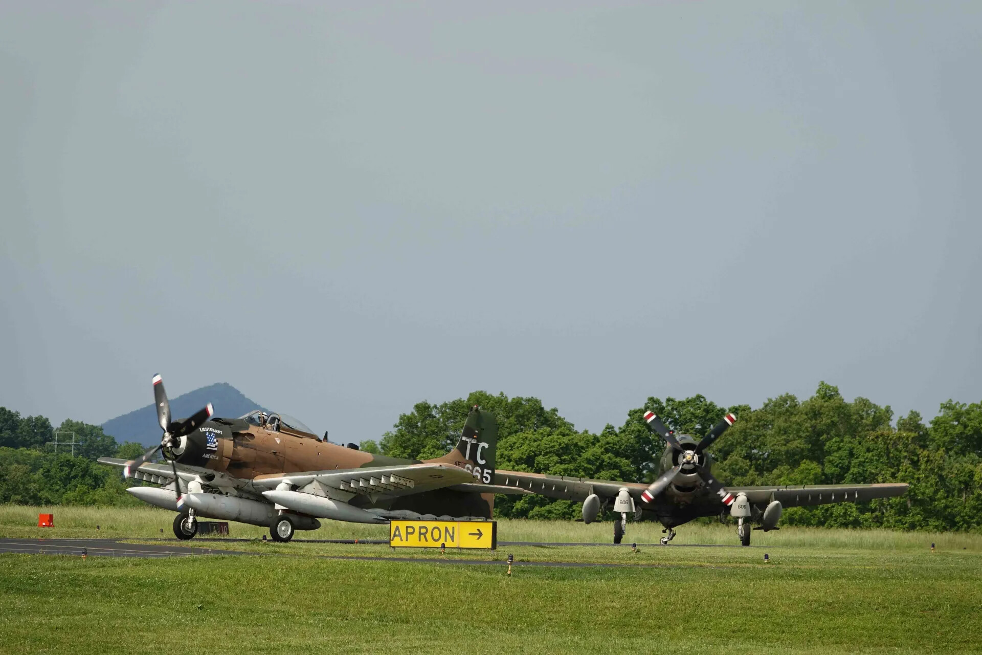 Douglas A-1 Skyraiders on Airfield Apron, Warbird Event, May 2019