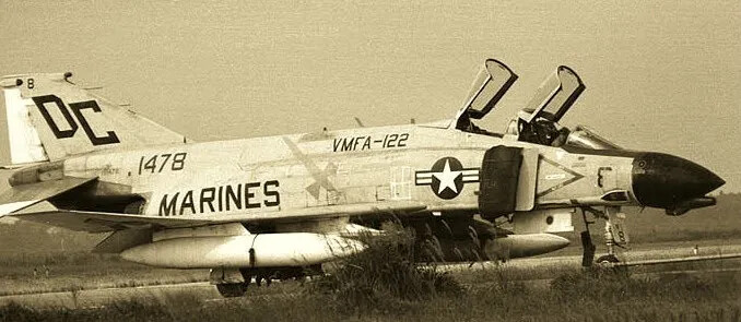McDonnell Douglas F-4 Phantom II of VMFA-122, Tail Code DC, Bureau Number ending 1478, Vietnam War Era