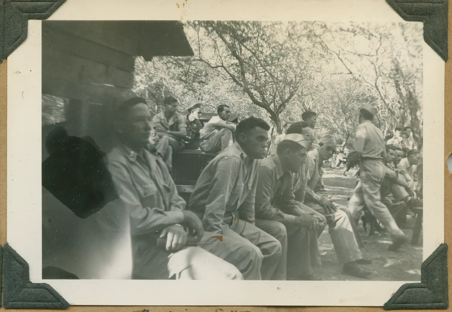 Row of Servicemen Seated as Audience, Oahu, Hawaii, World War II Era