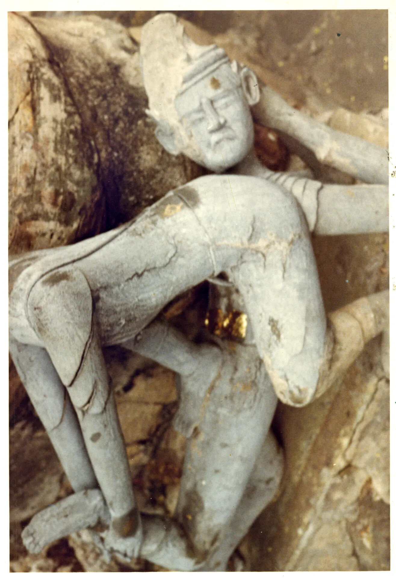 Weathered Temple Guardian Statue, Bangkok, Thailand