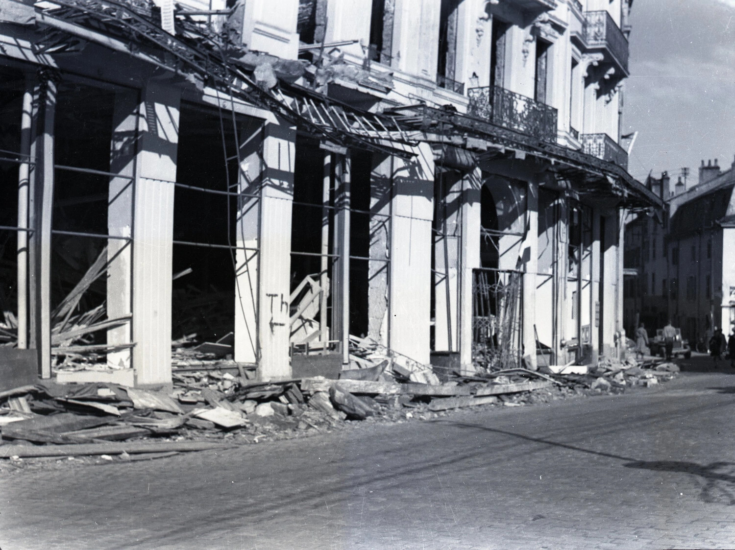 War-Damaged Street Arcade, Germany, WWII European Theater
