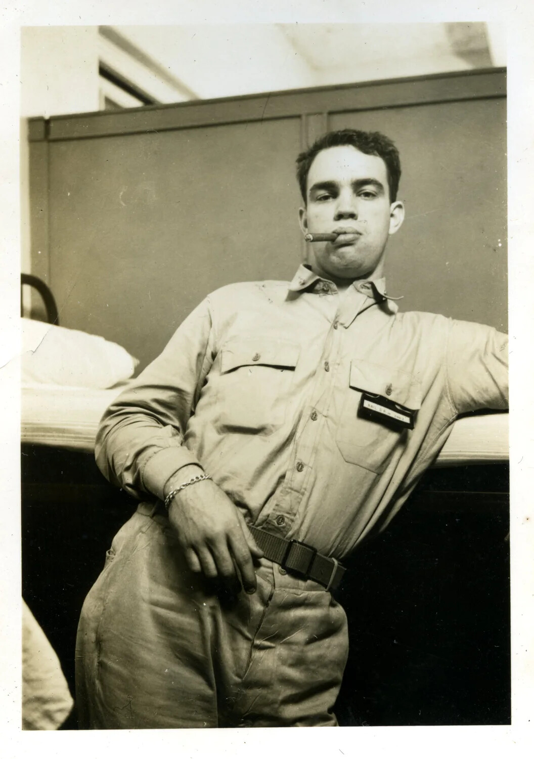 US Navy Sailor Portrait in Barracks, Naval Air Station Pensacola, Florida, April 1949