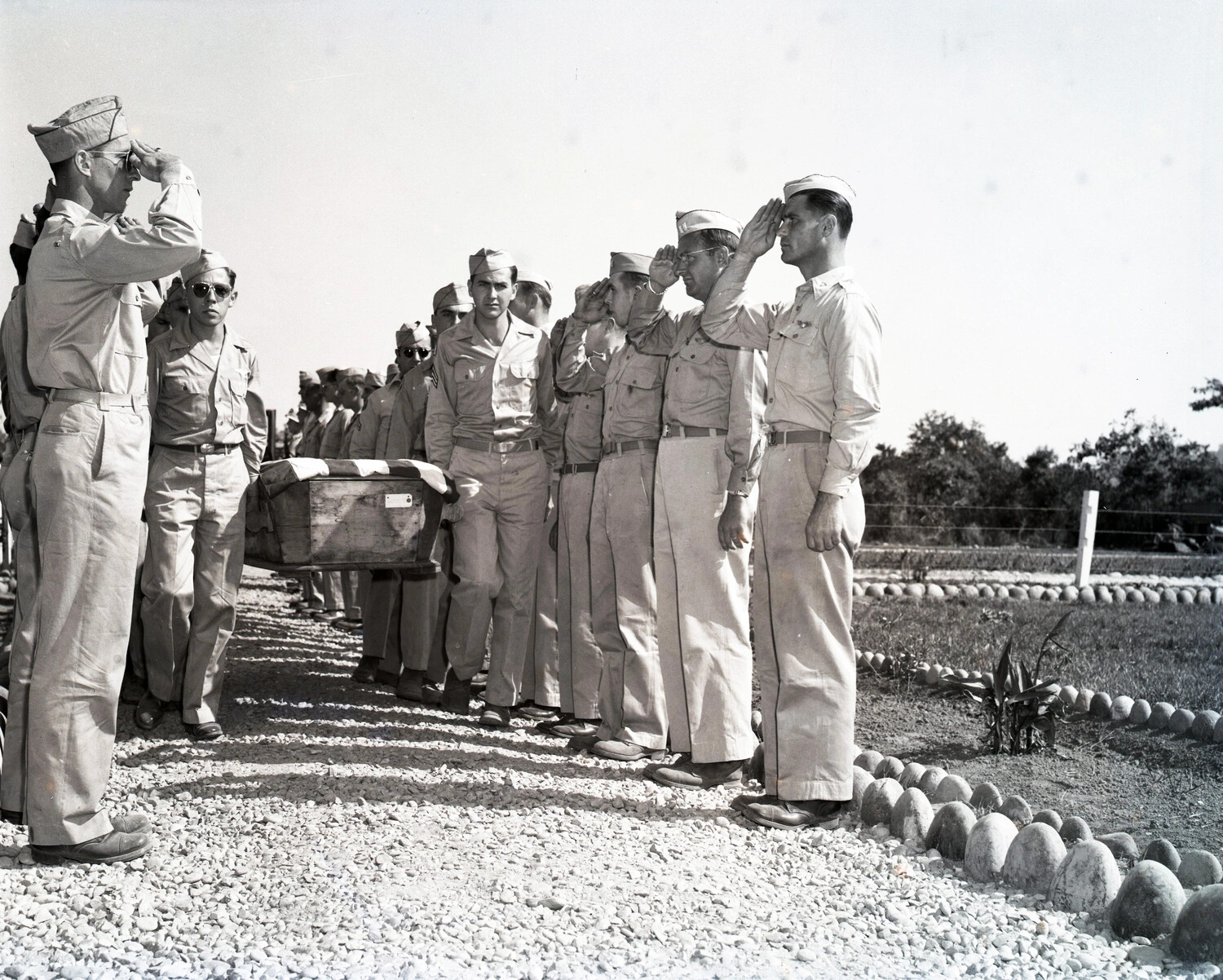 Military Funeral Procession with Honor Guard, Likely China-Burma-India Theater, World War II