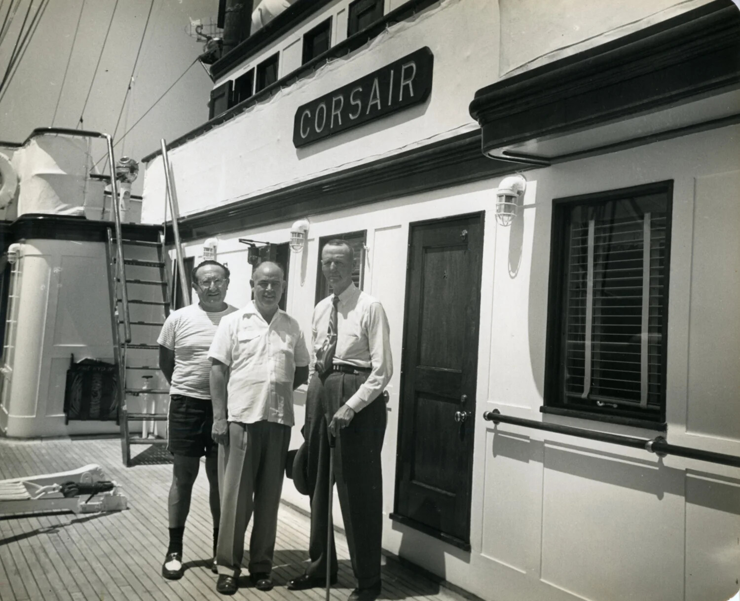 Three Men Aboard the Yacht Corsair, 1949