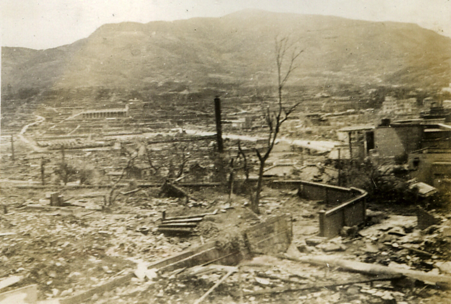 Panoramic View of Atomic Bomb Devastation, Nagasaki, Japan -- Postwar Photo Album