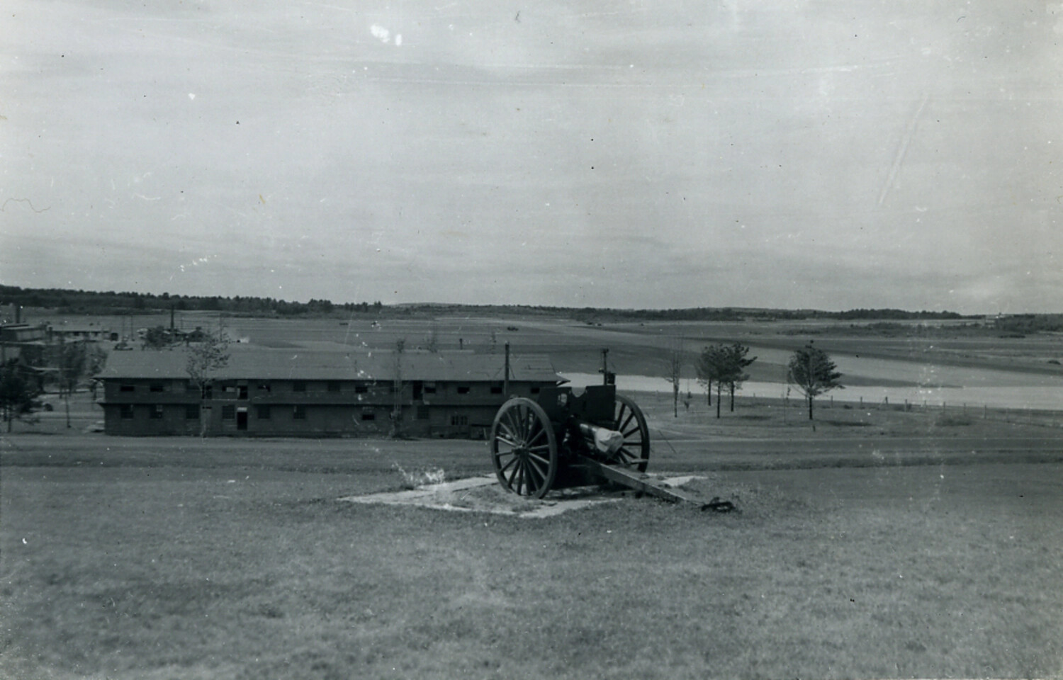 Barracks and Memorial Field Gun, U.S. Military Post, Japan