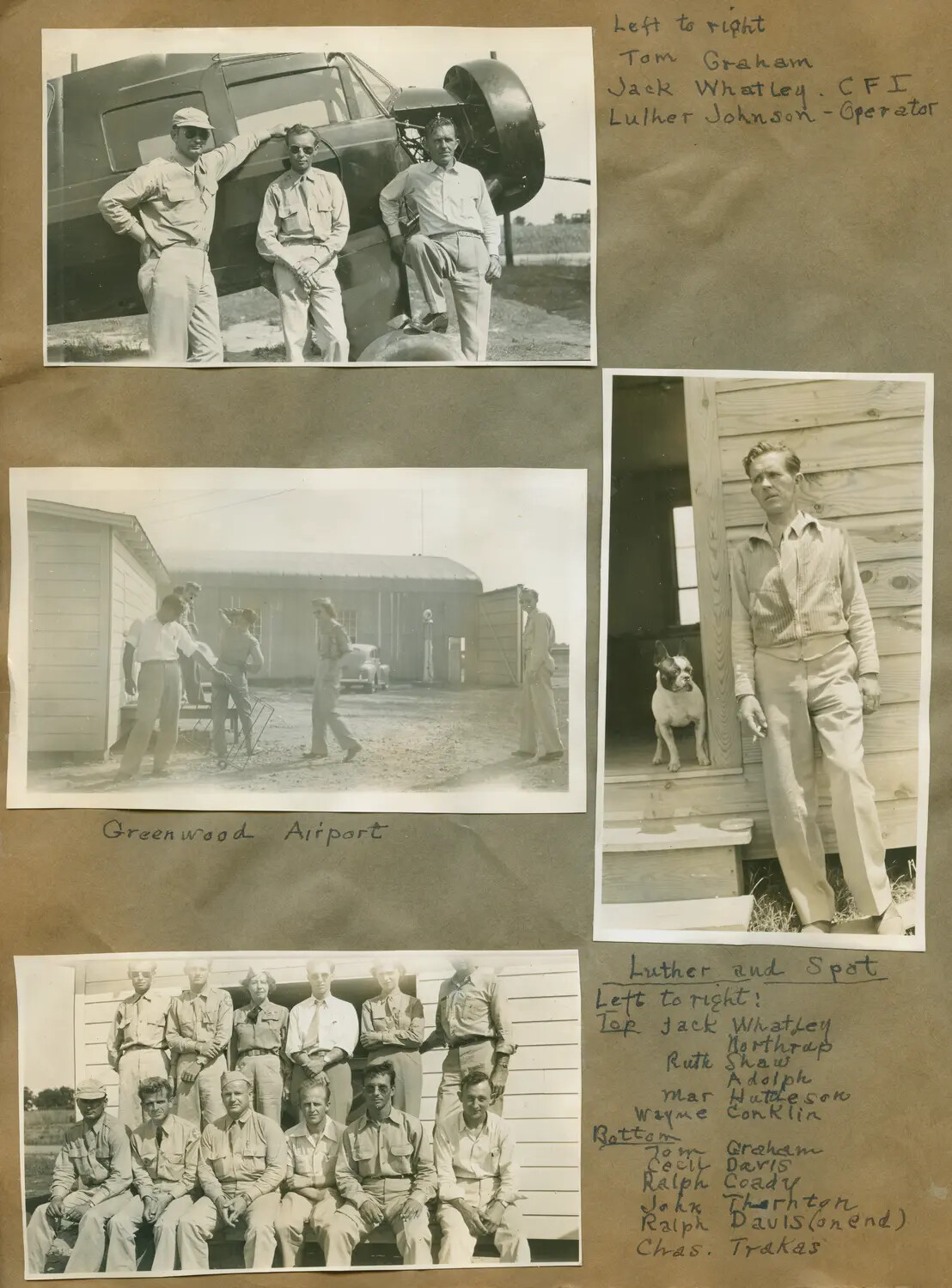 Civilian Flight School Staff, Johnson Flying Service - Greenwood War Training Service, South Carolina, 1943