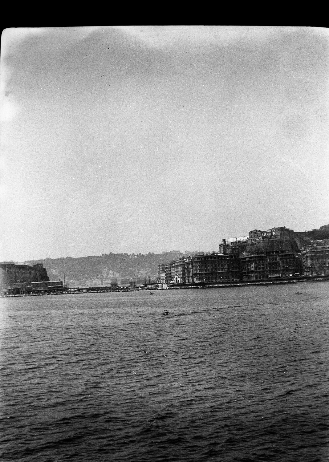 Coastal City Skyline Viewed from Ship, Likely Mediterranean Port, 1930s Navy China Collection