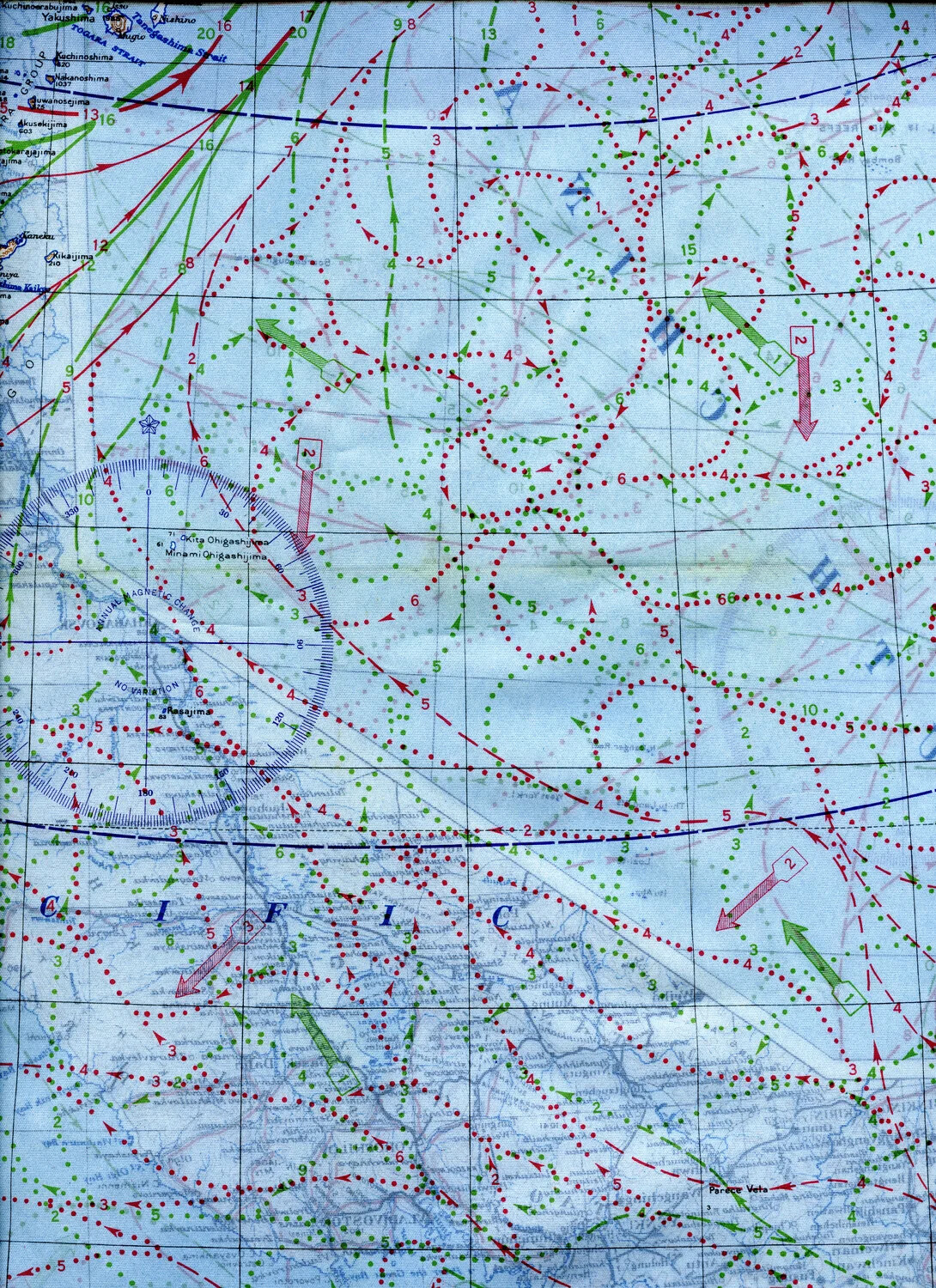 WWII AAF Silk Escape and Evasion Map — Ryukyu Islands Region