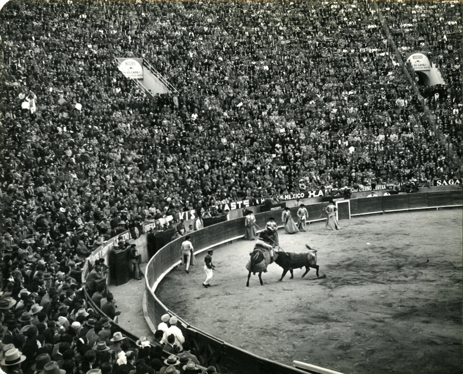 Picador Engaging the Bull During the Suerte de Varas, Mexico City Bullring, 1949