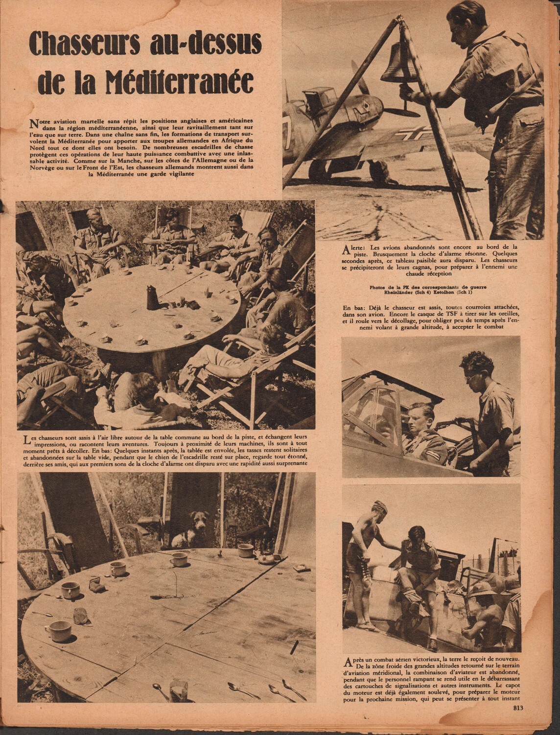 Der Adler Magazine, French Edition, p.813: 'Chasseurs au-dessus de la Mediterranee' (Fighters over the Mediterranean)