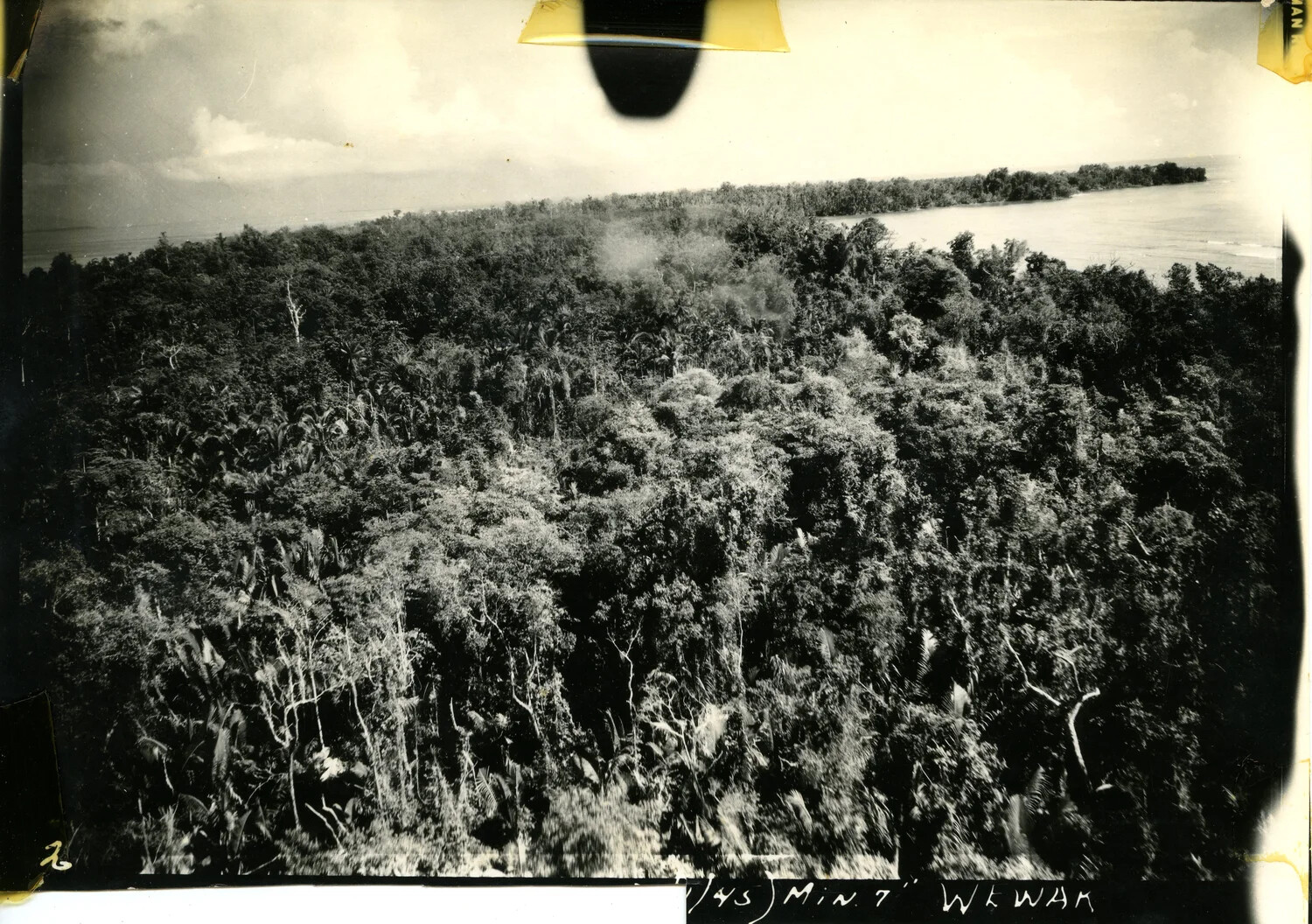 Aerial Strike Photograph Over Jungle Near Wewak, New Guinea