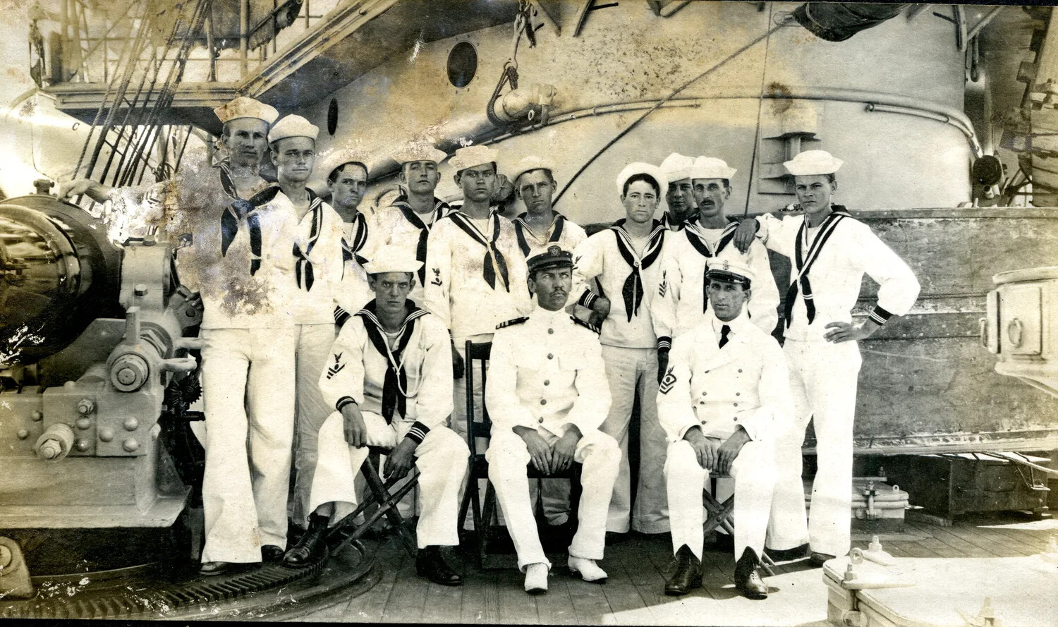 Detail: 'Electricians' Division Group Portrait - USS Columbia