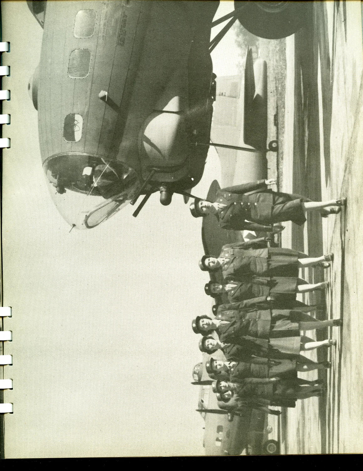Formation Review of Airmen with Training Aircraft, Scott Field Training Publication, World War II Era