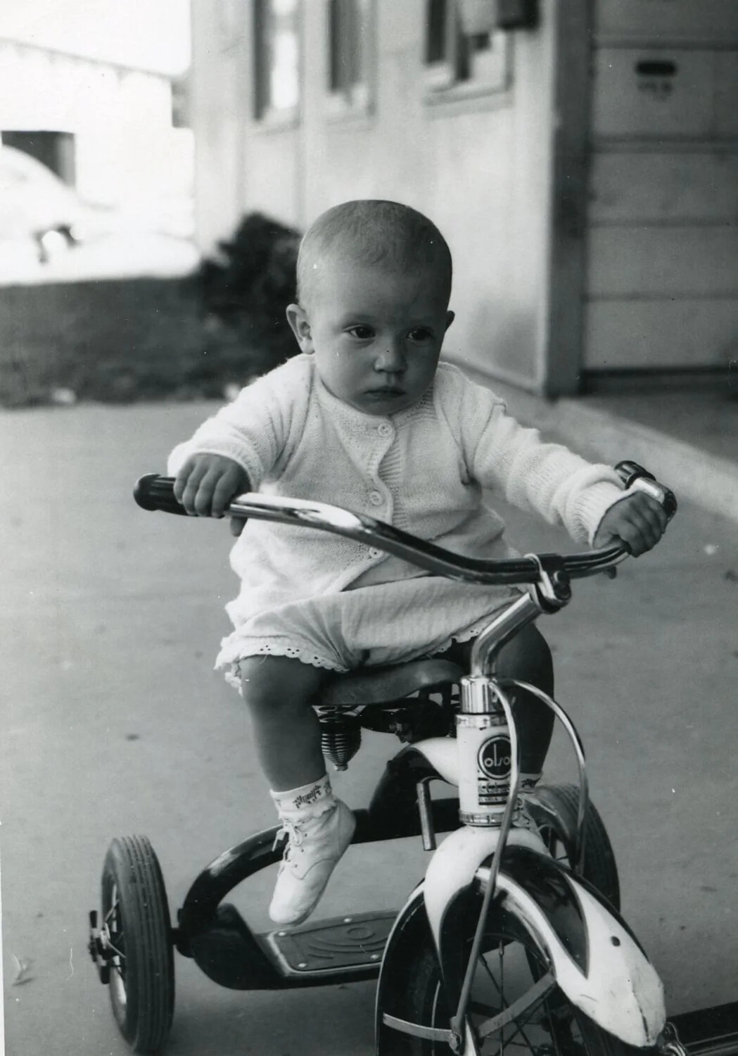 Family Snapshot: Toddler on a Colson Tricycle, Mid-20th Century