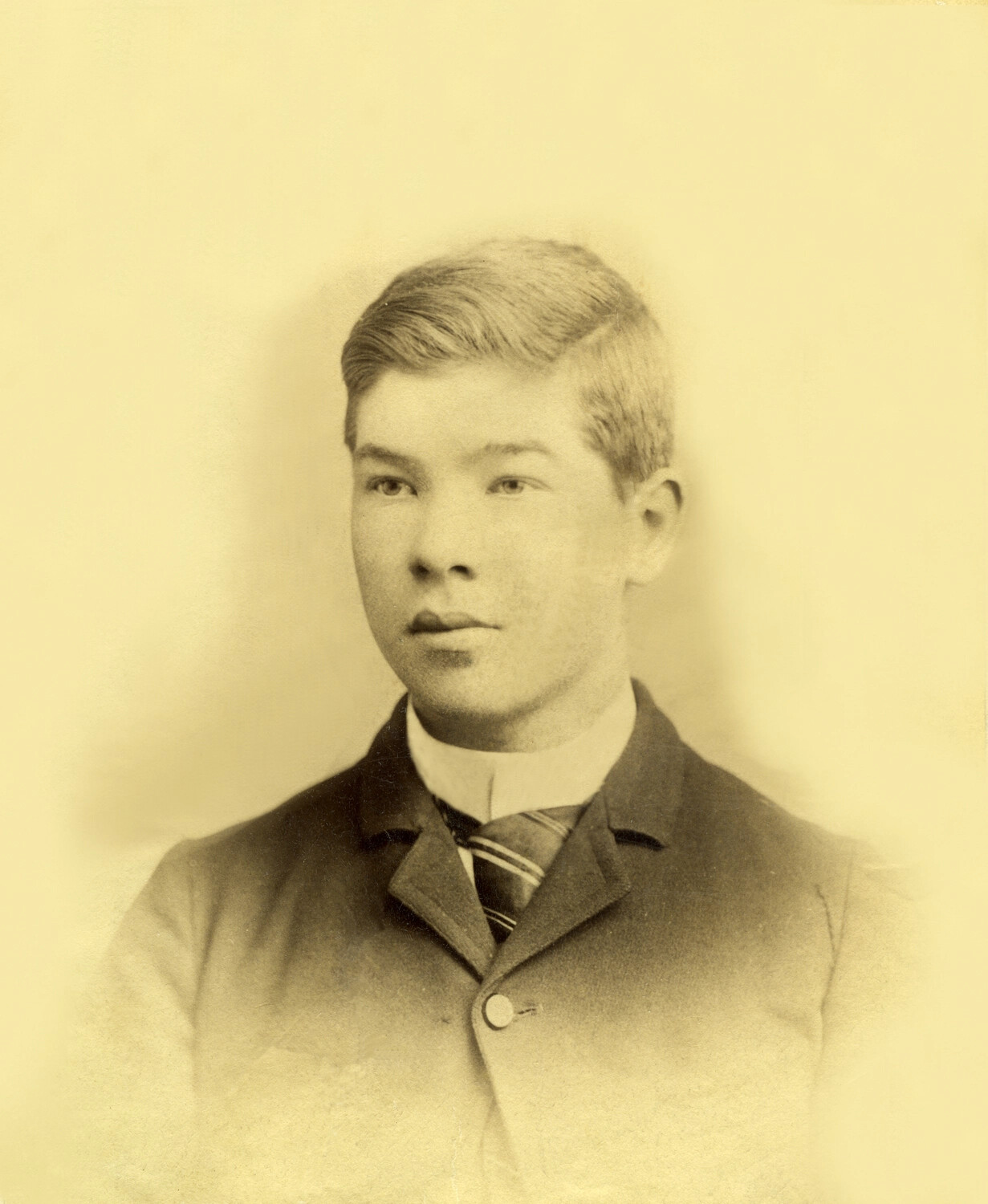 Studio Portrait of Carl Stone at Age Sixteen, Retouched, Late 19th Century