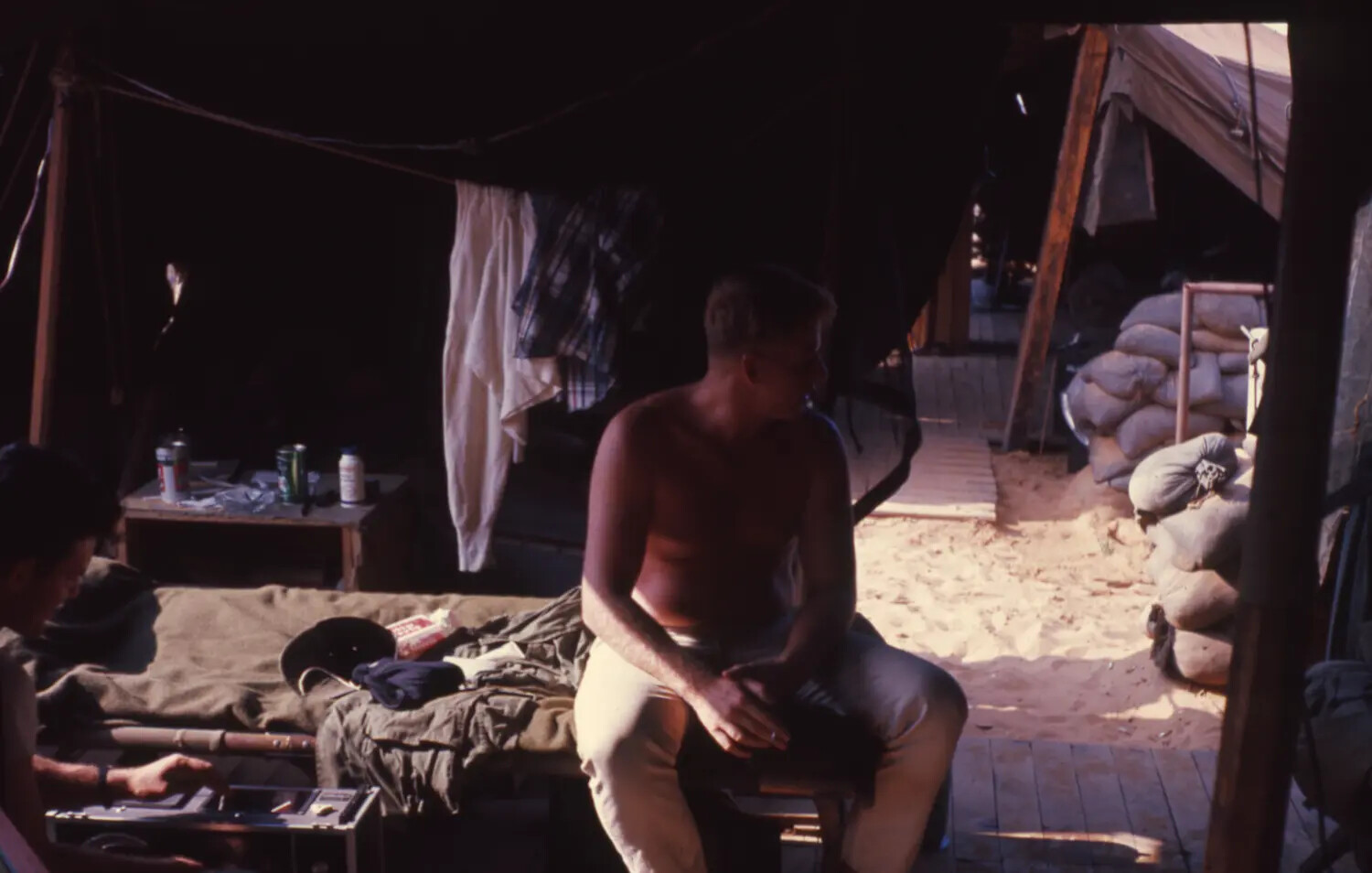 American Serviceman in Tent Quarters, Cam Ranh Bay, Vietnam