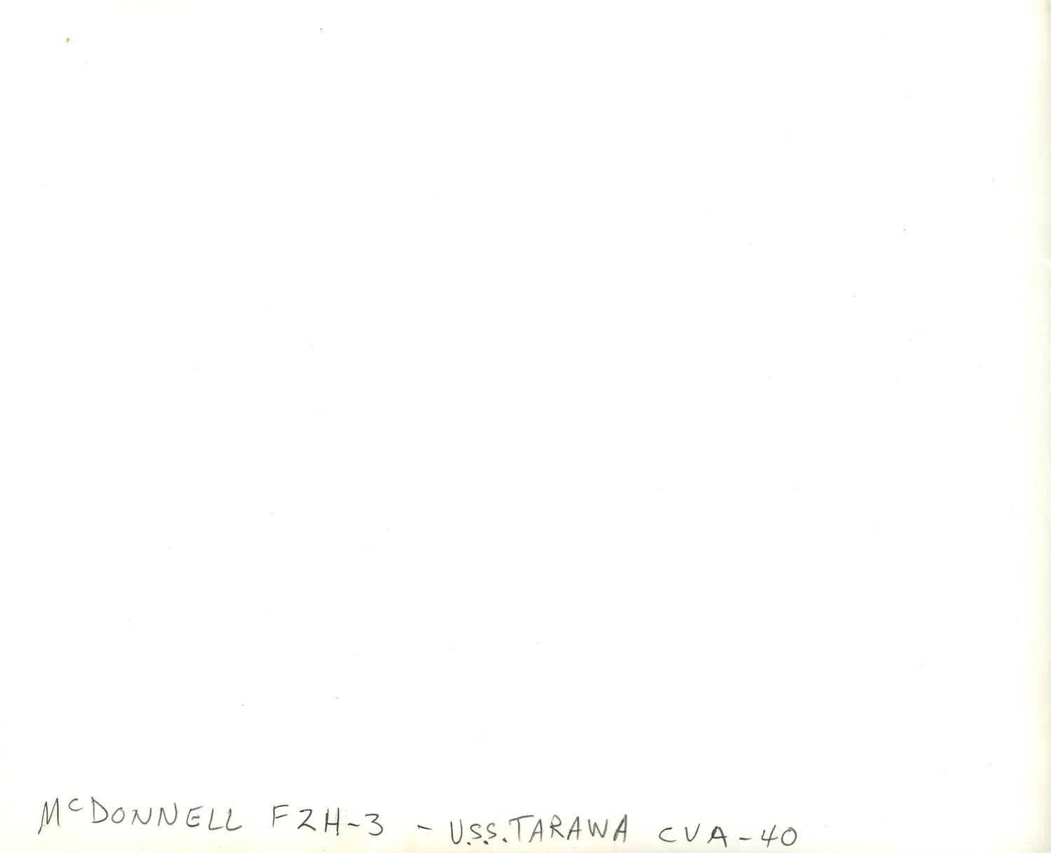 Caption Sheet: McDonnell F2H-3 Banshee, USS Tarawa (CVA-40)