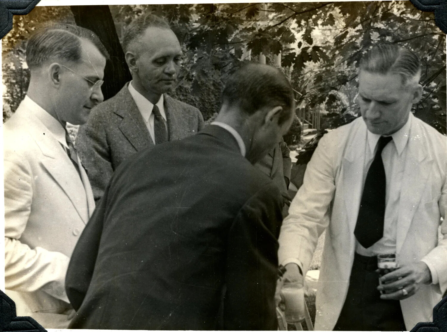 Group of Men at an Outdoor Social Gathering, Jervey Family Signal Corps Photo Album