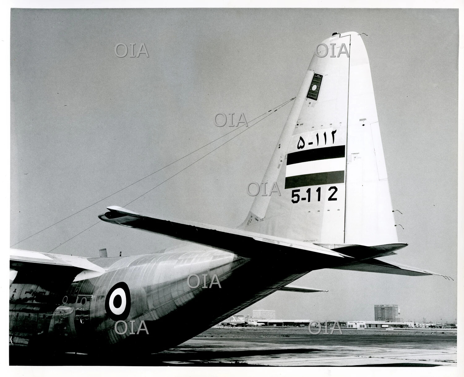 Close-Up Tail View: Foreign Military Lockheed C-130 Hercules, Tail Number 5-112