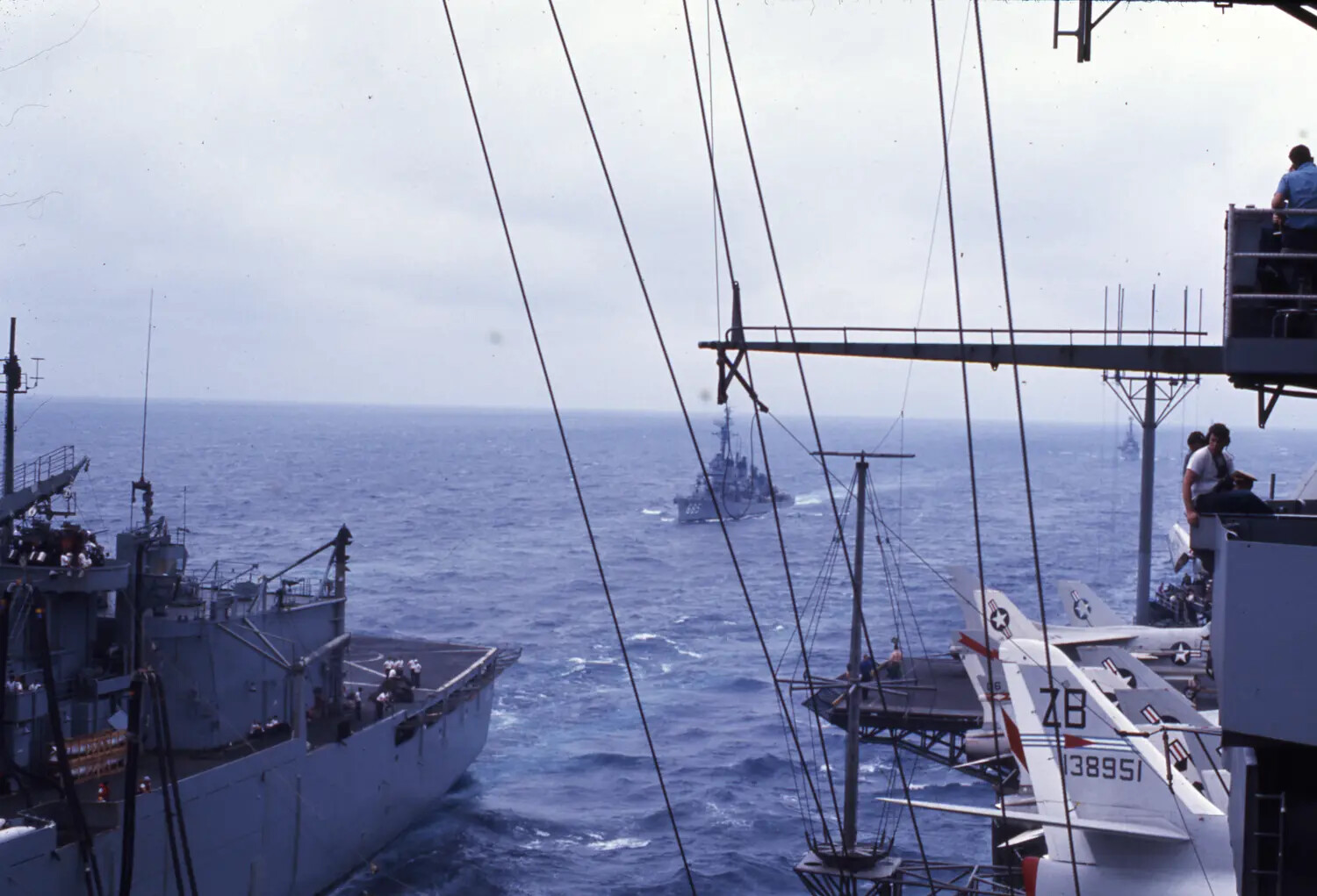 Underway Replenishment Operation Alongside USS Ticonderoga, Vietnam War Era