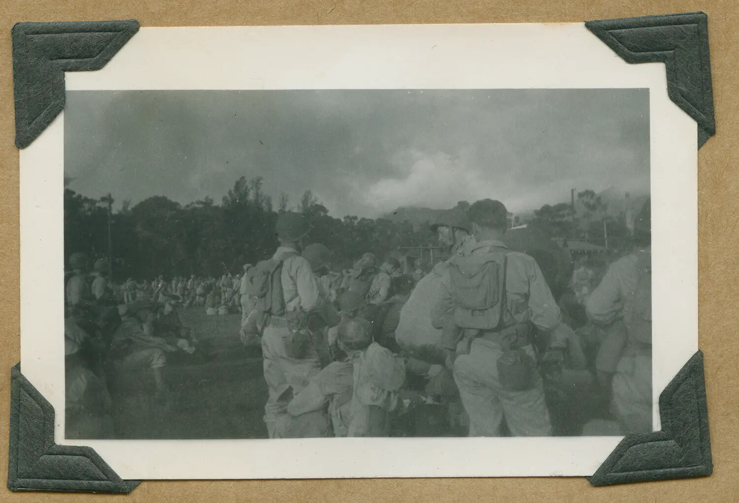 U.S. Army Personnel Assembled in a Field, Hawaii, World War II