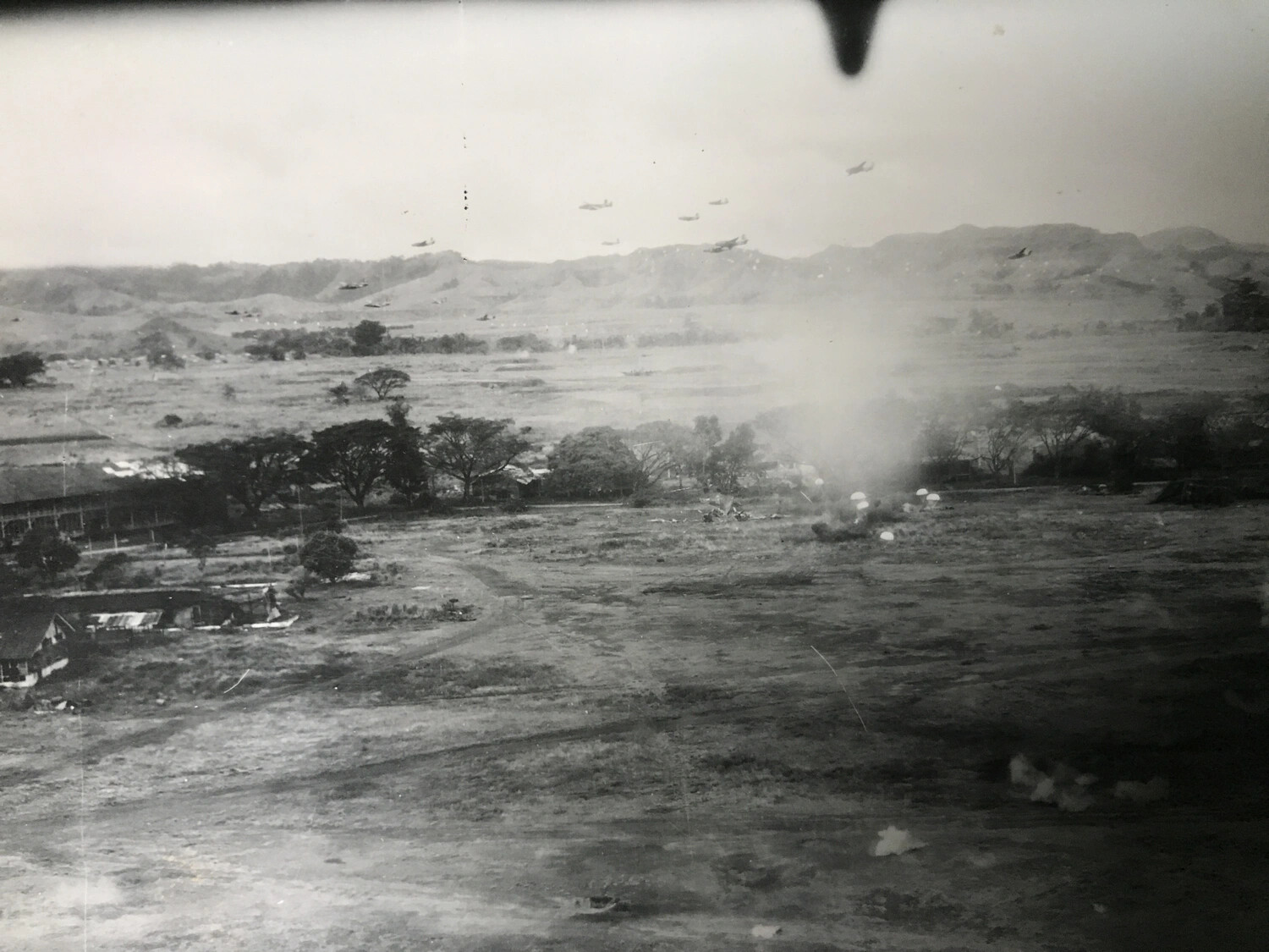 Formation of Attack Aircraft Over Target in the Markham-Ramu Valley, New Guinea