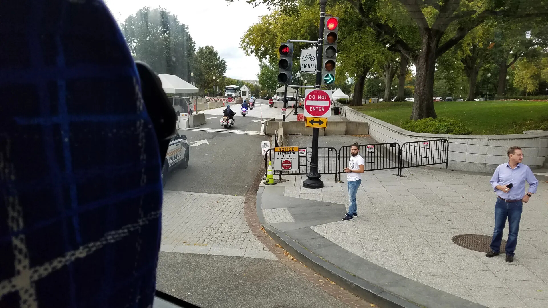 Street Security Checkpoint Near White House Grounds, Medal of Honor Ceremony Day, October 23, 2017