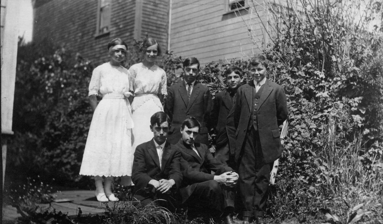 Group Portrait of Young Men and Women in a Garden