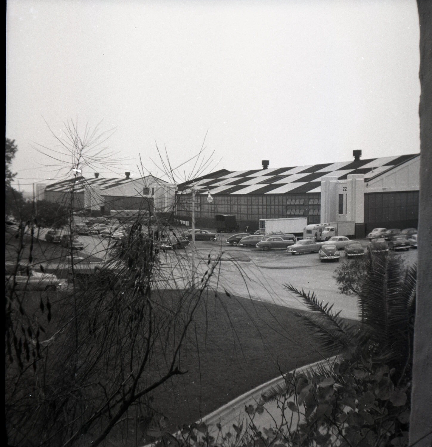 Aircraft Plant Building 22 with Wartime Camouflage-Pattern Roof, Early 1950s