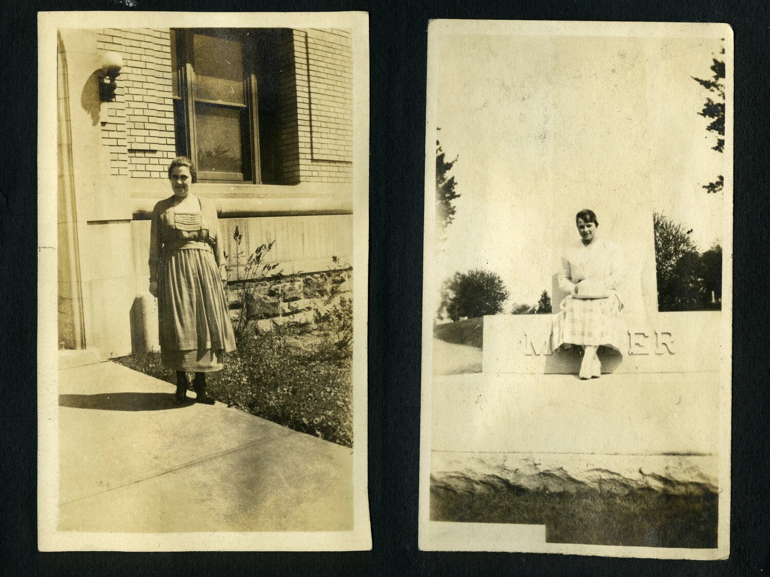 Two Portrait Photographs of a Young Woman, 1920s Family Album (NY Cops WWI France Collection)