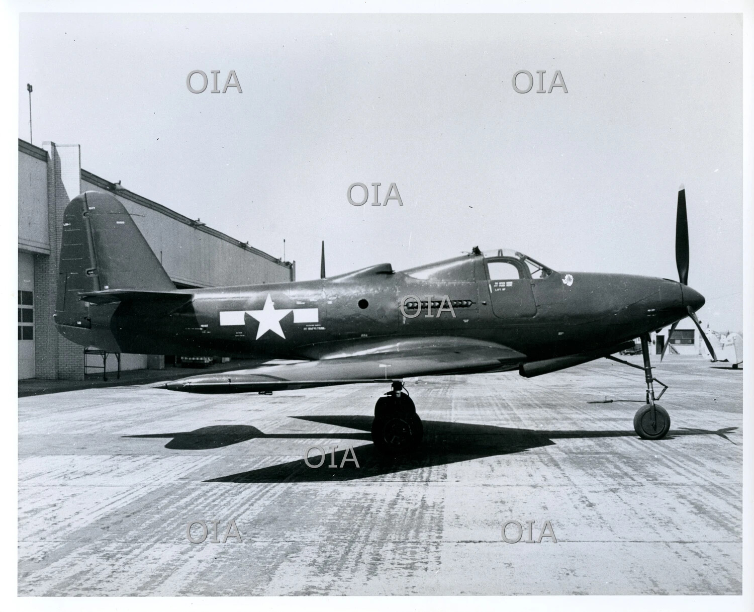 Bell L-39 Swept-Wing Research Aircraft (Modified P-63 Kingcobra) on Airfield Ramp
