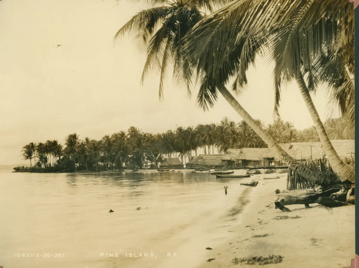 Pine Island, Republic of Panama – Coastal Village Scene, May 1936