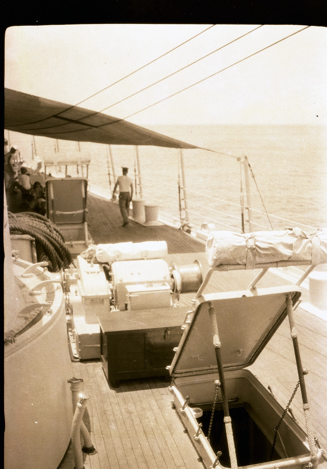 U.S. Navy Warship Deck View, China Station, 1930s