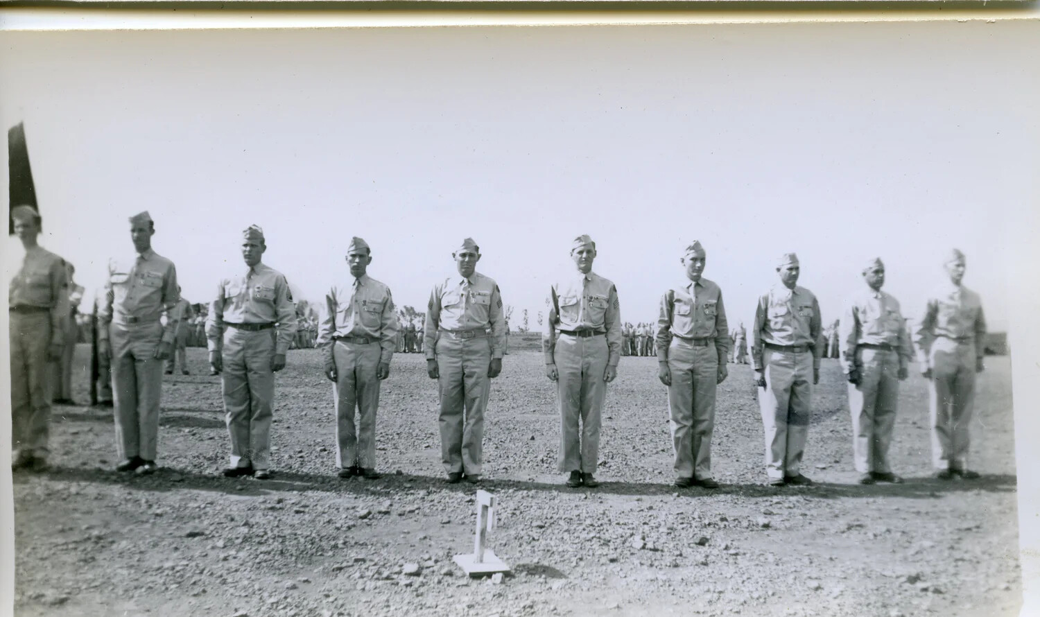 Servicemen Standing at Attention During an Awards Ceremony, Joe Vieira Collection, World War II Era