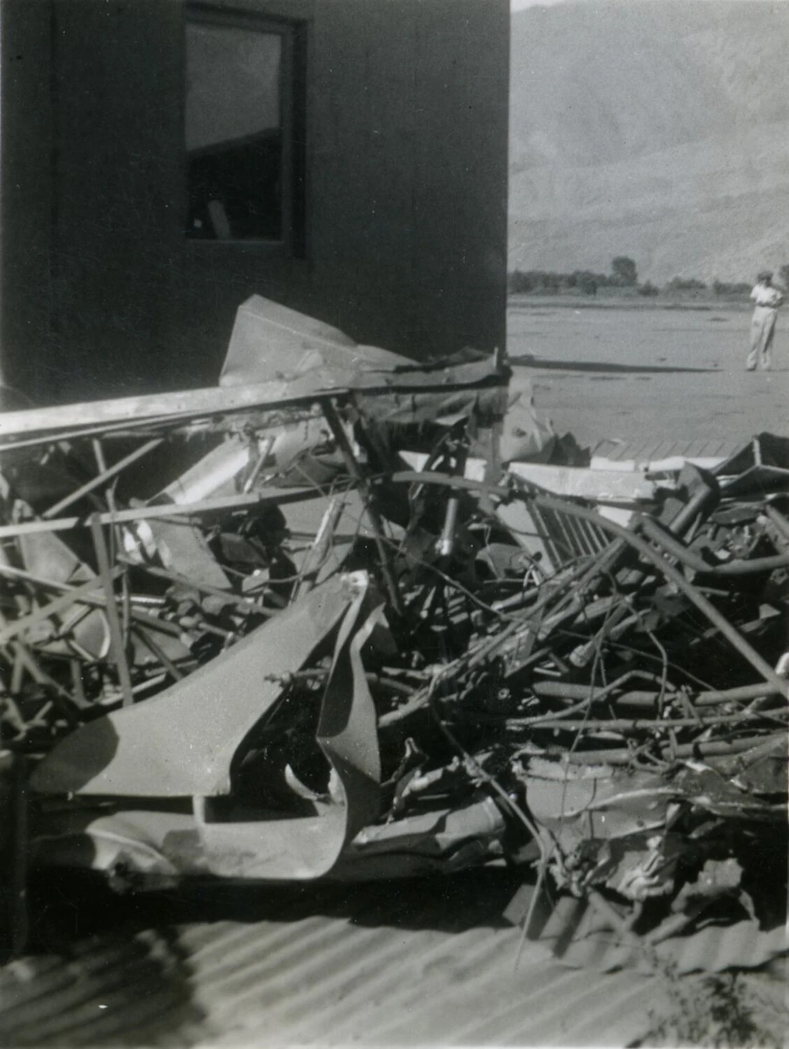 Wrecked Aircraft Debris Pile at Training Airfield, McAleer Family Album, WWII