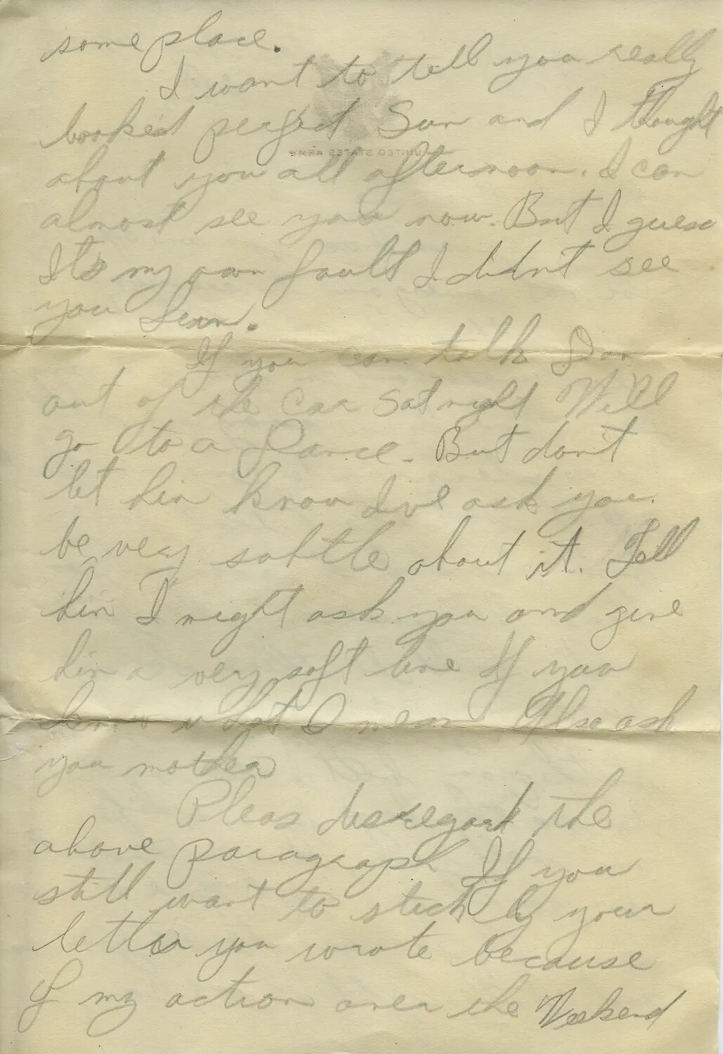 Handwritten Personal Letter, WWII Letters Collection (Moon/Sammiet)