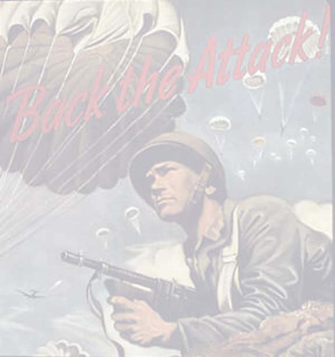 'Back the Attack!' — WWII War Bond Poster Artwork (Reproduction, Faded/Watermarked)