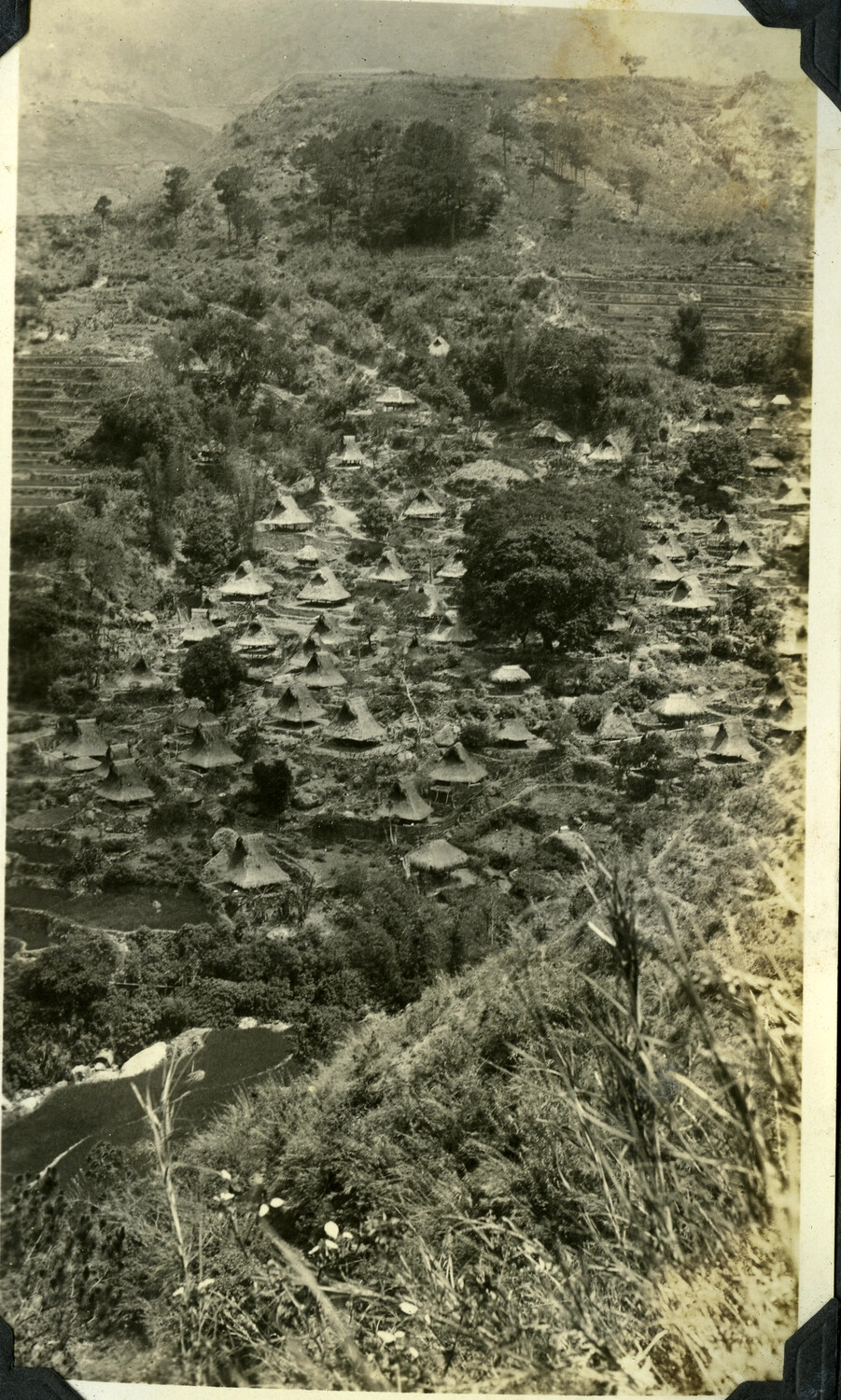 Elevated View of a Thatched-Roof Highland Village, Northern Luzon, Philippines