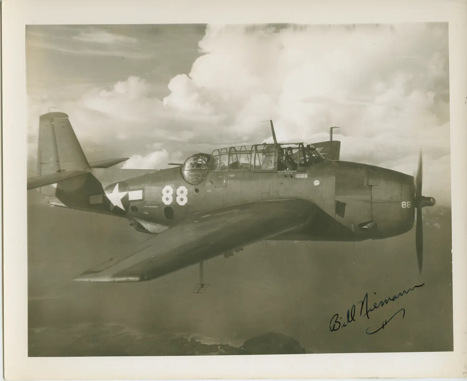 U.S. Navy Grumman TBM/TBF Avenger Torpedo Bomber '88' in Flight, USS Petrof Bay (CVE-80) Collection