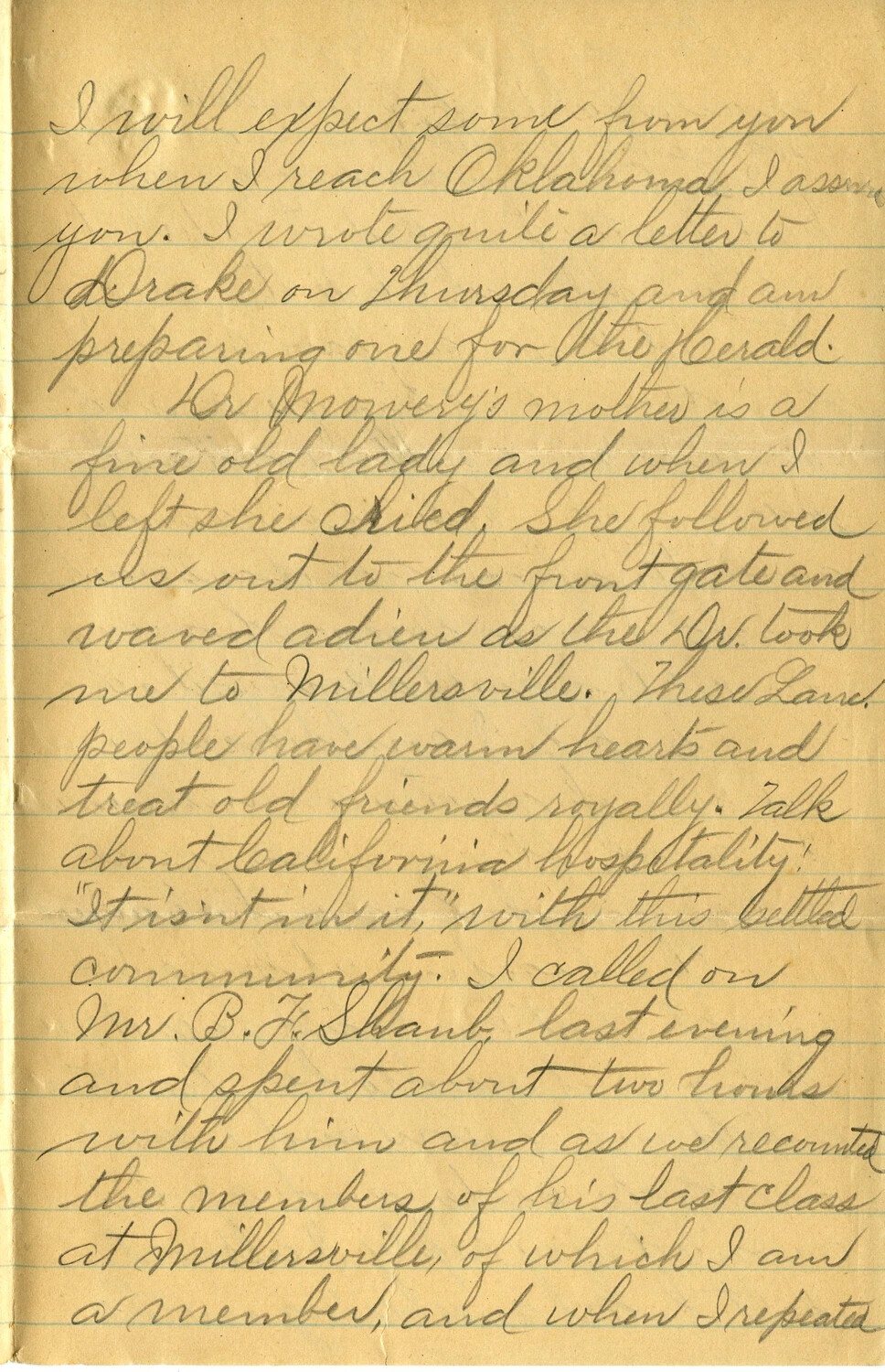 Handwritten Letter from J. A. Wagener to Family, Dated July 20, 1905 (Page E)