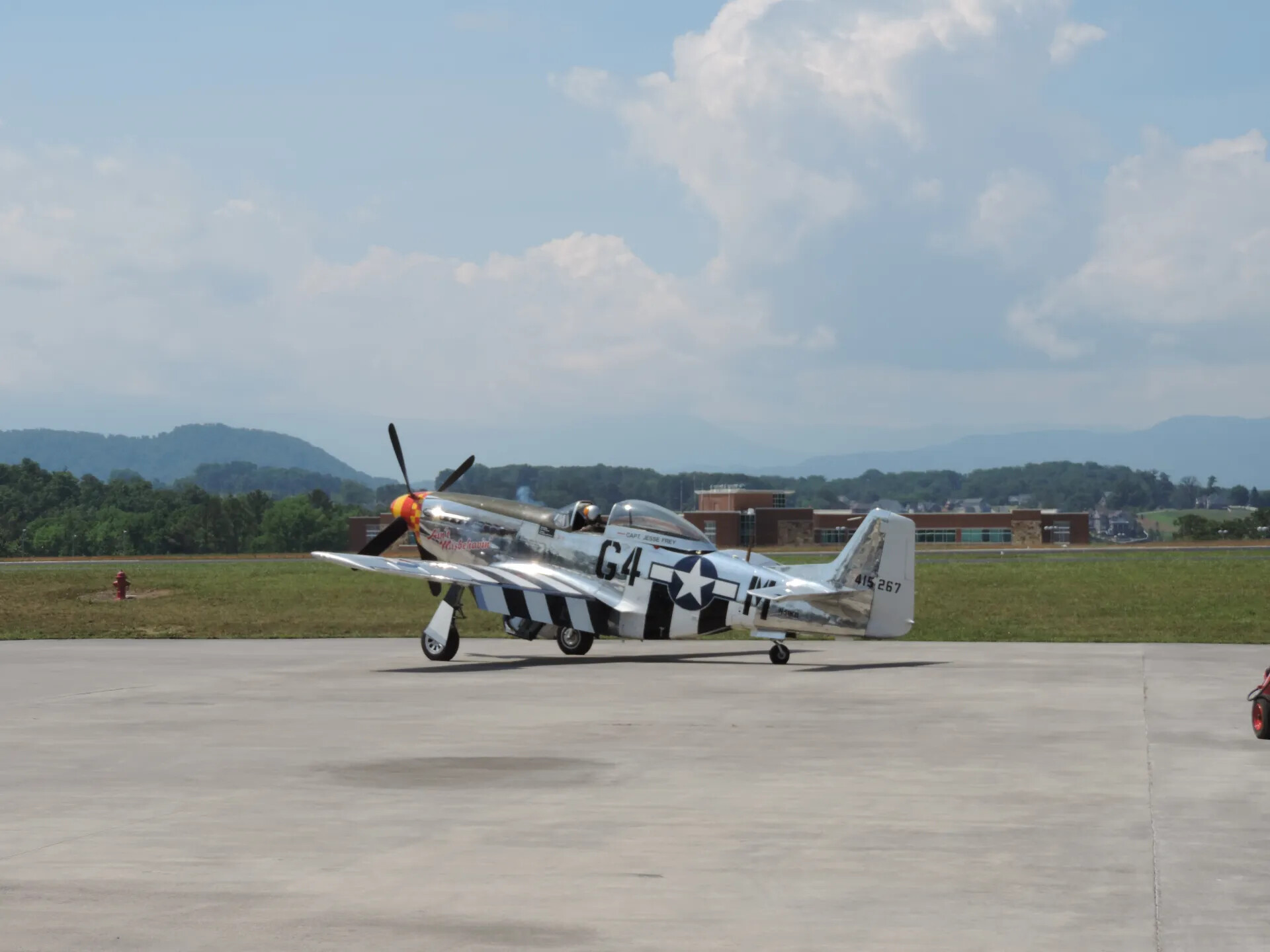 Restored P-51 Mustang ‘415267’ Taxiing at Air Show, Tennessee Museum of Aviation