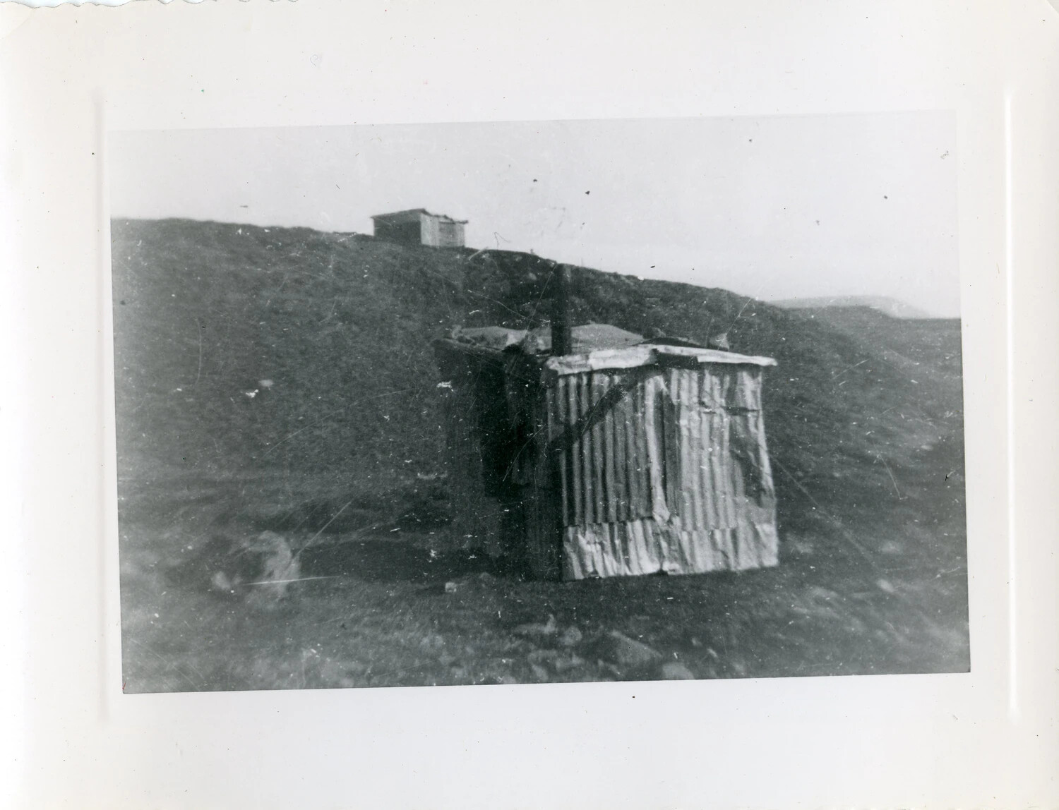 Corrugated Metal Shelter with Cross-Brace Post, Aleutian Islands, World War II