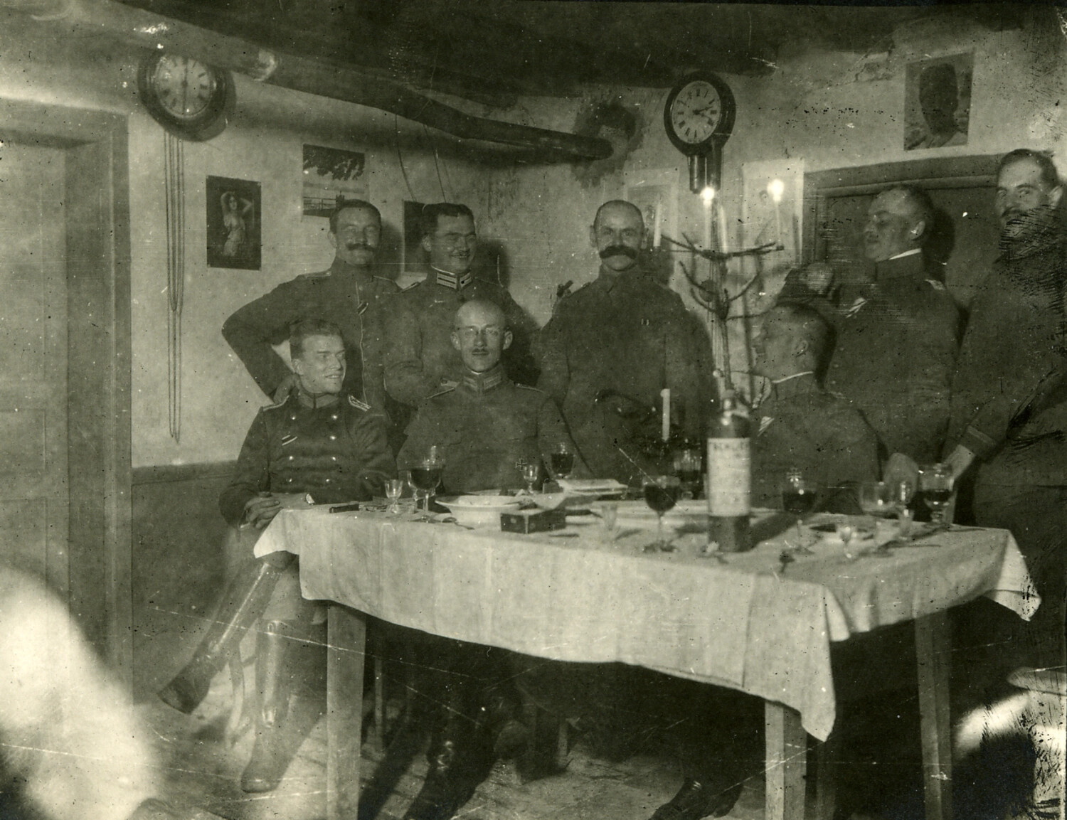 German Officers' Christmas Gathering, World War I Era