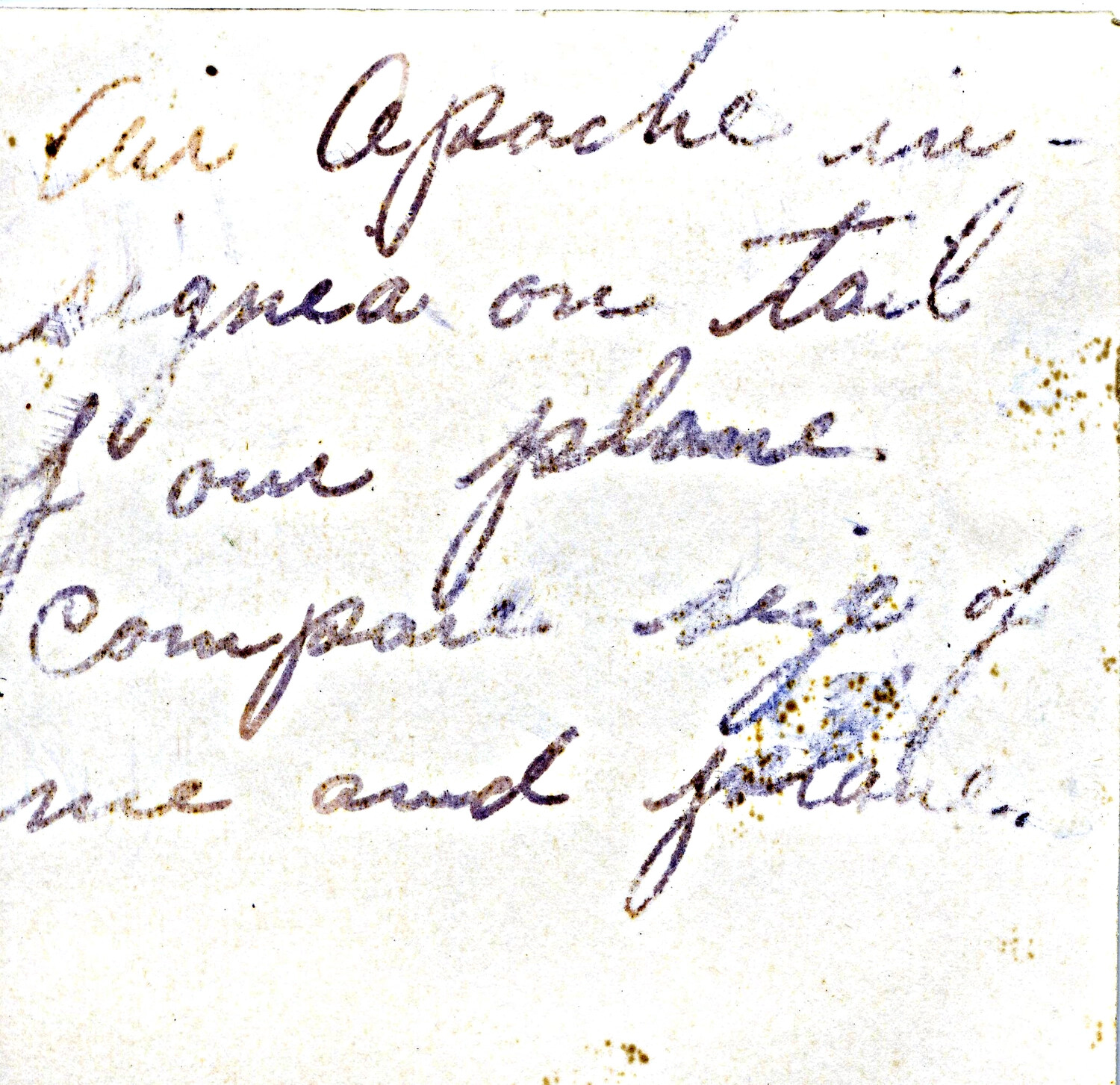 Handwritten Caption Card: 'Air Apache Insignia on Tail of Our Plane'