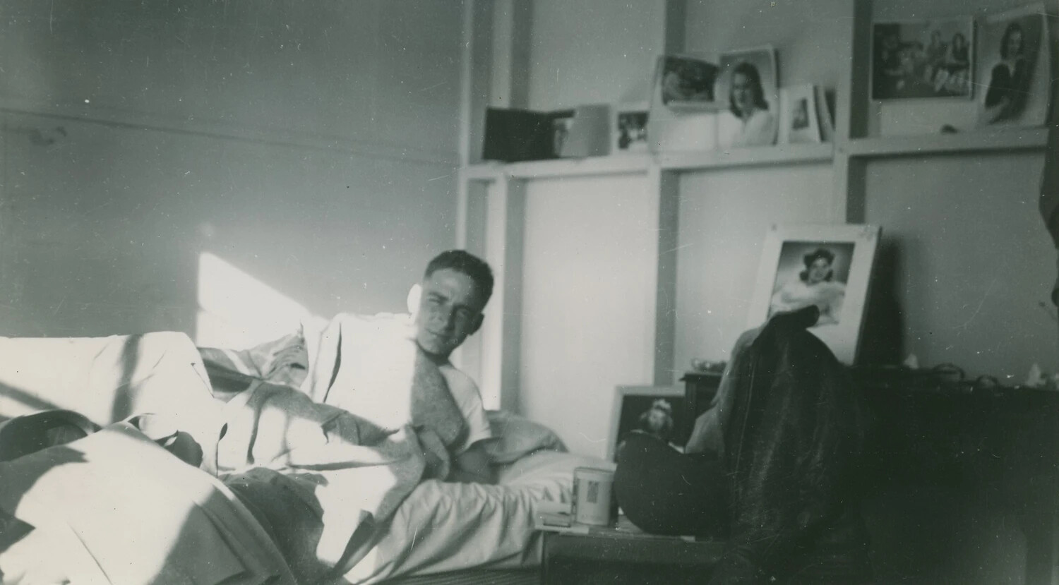 Young Serviceman in Quarters with Personal Photographs, McAleer Collection