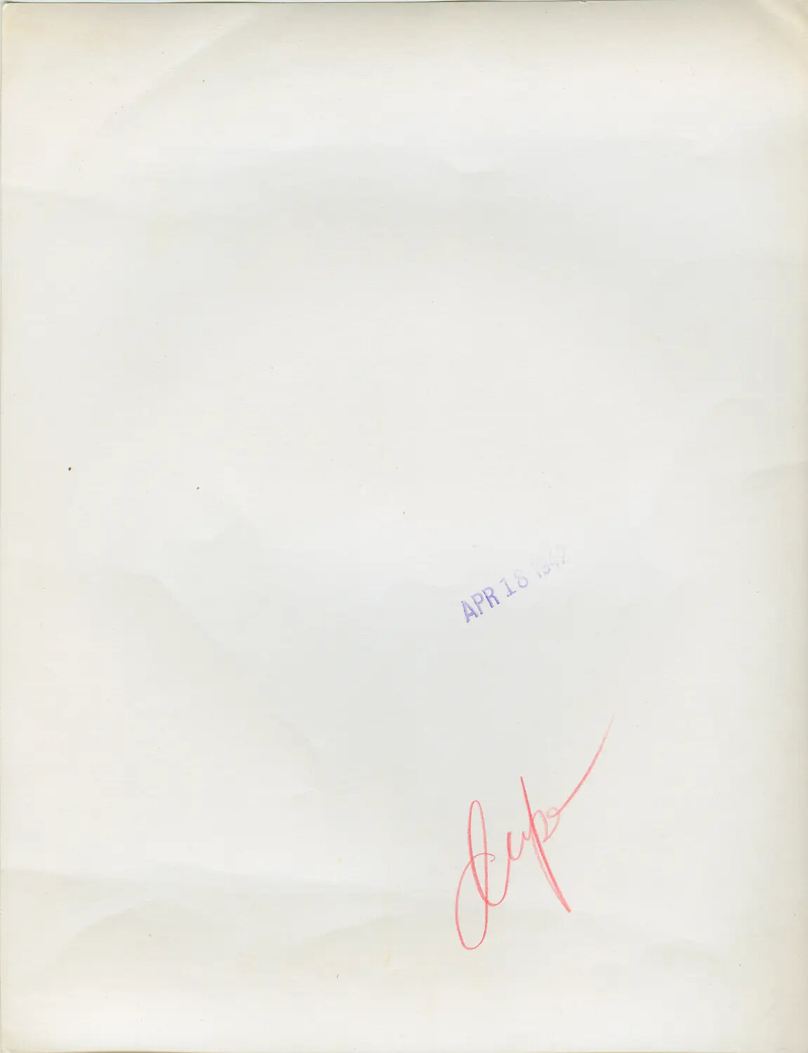 Verso of WWII API Navy Press Photograph with April 1942 Date Stamp and Editorial Mark