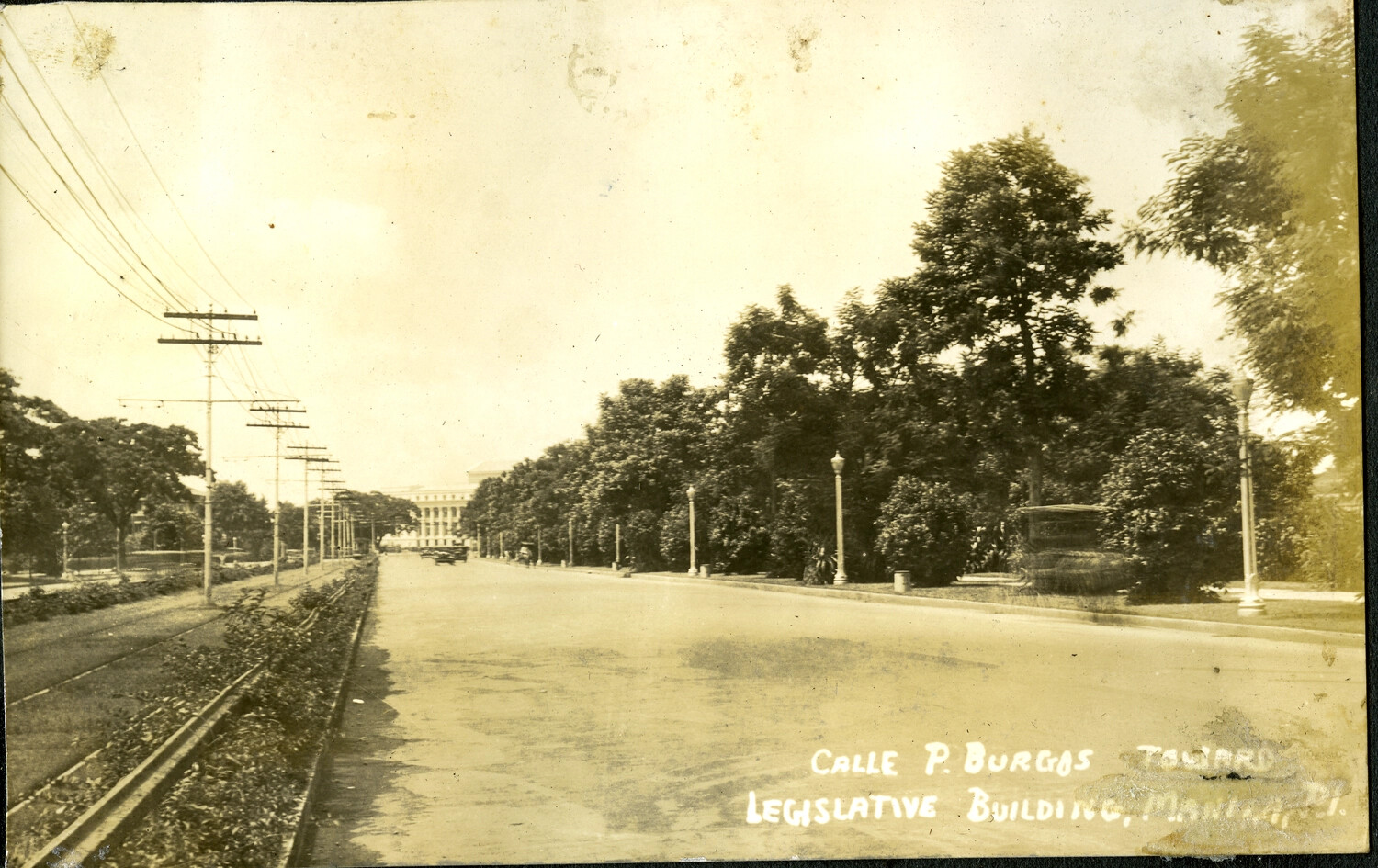 Calle P. Burgos Looking Toward the Legislative Building, Manila, Philippine Islands