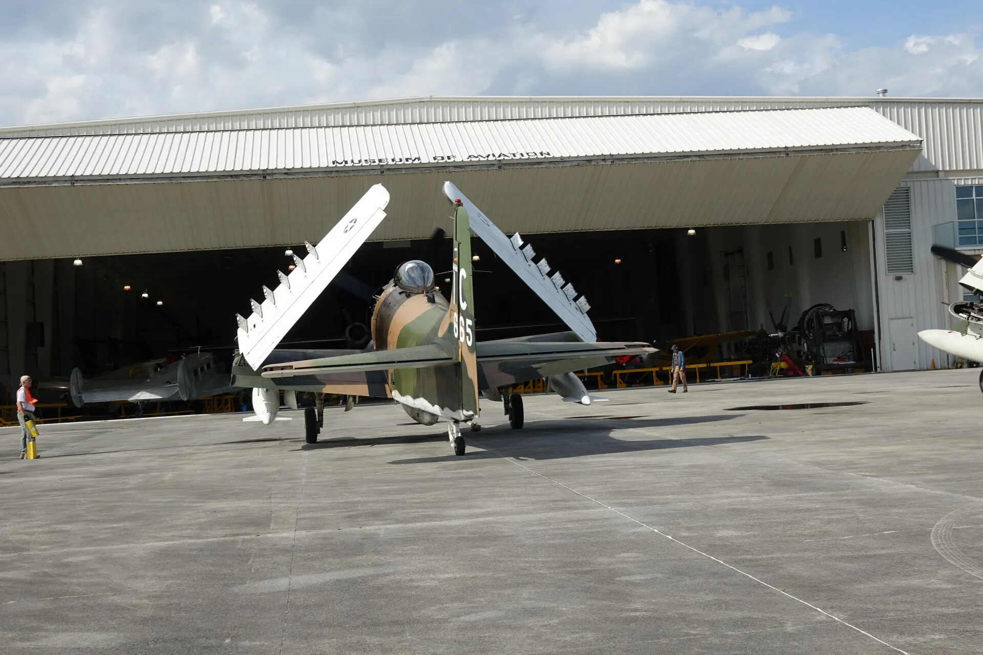 A-1 Skyraider "Wiley Coyote" with Wings Folded, Museum of Aviation Ramp, May 2019